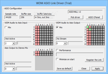 WDM ASIO Link Driver screenshot