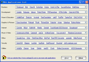 Web Applications List screenshot