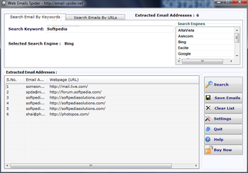Web Emails Spider screenshot