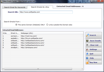 Web Emails Spider screenshot 2