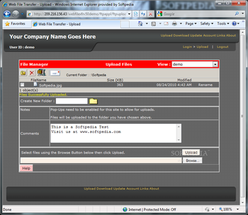 Web File Transfer screenshot 2