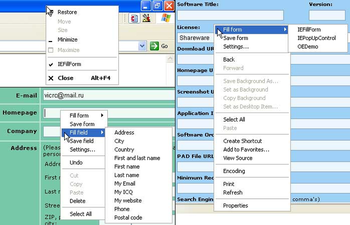 Web form filler IEFillForm screenshot