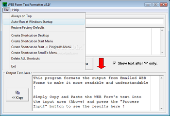 WEB Form Text Formatter screenshot 2