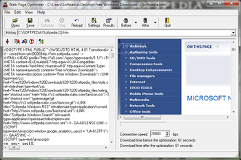 Web Page Optimizer screenshot