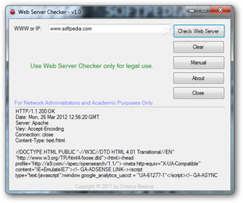 Web Server Checker screenshot