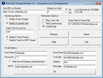 Web Site Change Monitor screenshot