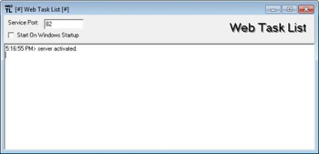 Web Task list screenshot