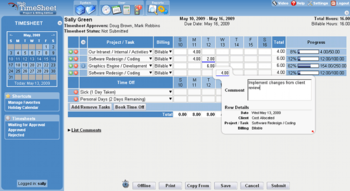 Web TimeSheet screenshot