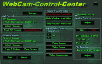 WebCam Control Center screenshot
