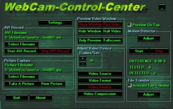 WebCam-Control-Center screenshot