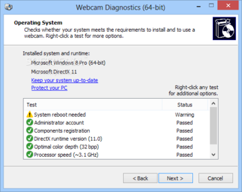 Webcam Diagnostics screenshot
