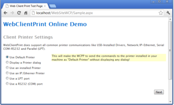 WebClientPrint for ASP.NET screenshot