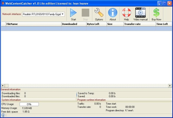 WebContentCatcher screenshot