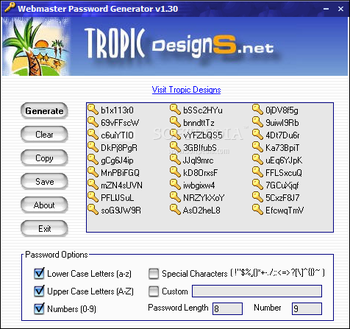 Webmaster Password Generator screenshot