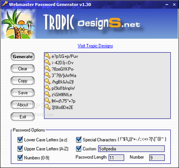Webmaster Password Generator screenshot 2