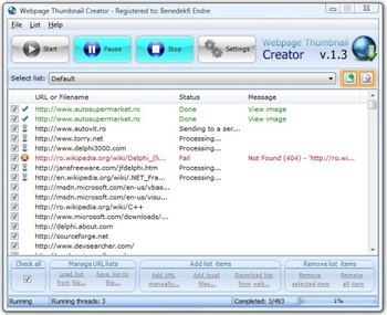 Webpage Thumbnail Creator screenshot