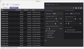 WebPconv screenshot 2