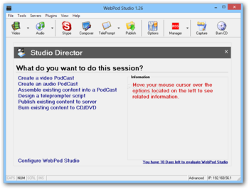 WebPod Studio Professional Edition screenshot