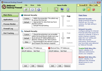 Webroot Desktop Firewall screenshot