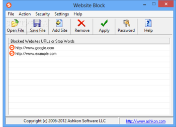 Website Block screenshot