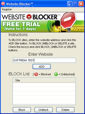 Website Blocker screenshot