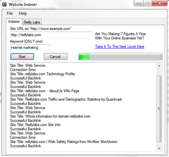Website Indexer screenshot