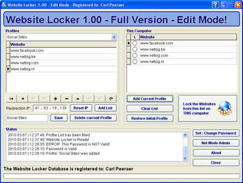 Website Locker screenshot