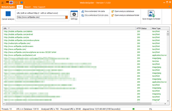 WebsiteSpider screenshot