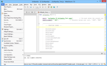 WebStorm screenshot 2