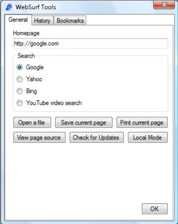 WebSurf Browser screenshot
