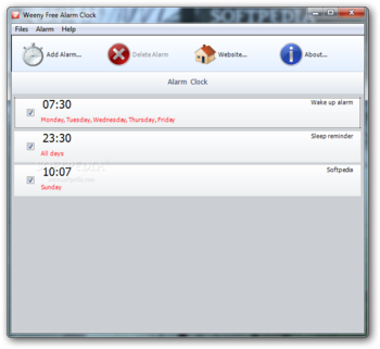 Weeny Free Alarm Clock screenshot