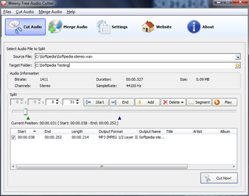 Weeny Free Audio Cutter screenshot