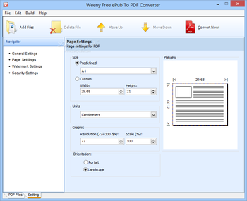 Weeny Free ePub to PDF Converter screenshot 3