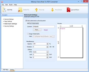 Weeny Free ePub to PDF Converter screenshot 4