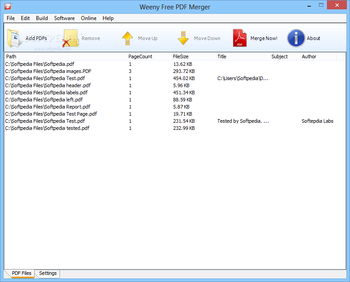 Weeny Free PDF Merger screenshot