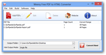 Weeny Free PDF to HTML Converter screenshot