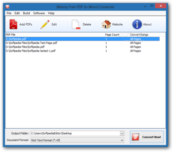 Weeny Free PDF to Word Converter screenshot