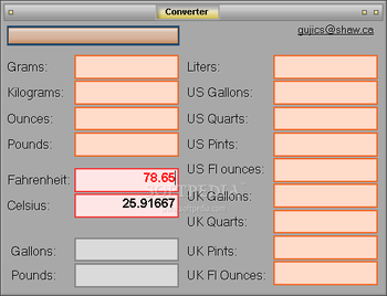 Weight and temperature converter screenshot 2
