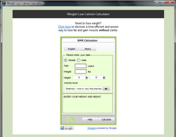 Weight Loss Calorie Calculator screenshot