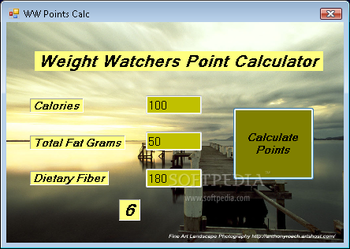 Weight Watchers Points Calculator screenshot