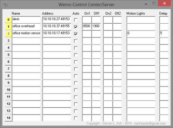 Wemo Control Center screenshot