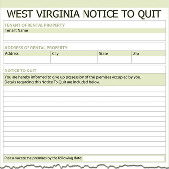 West Virginia Notice To Quit screenshot