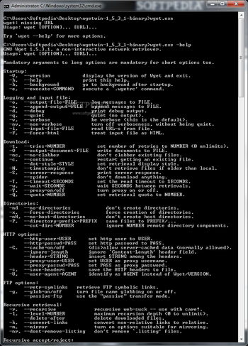 WGET screenshot