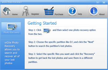 wGXe Photo Recovery screenshot