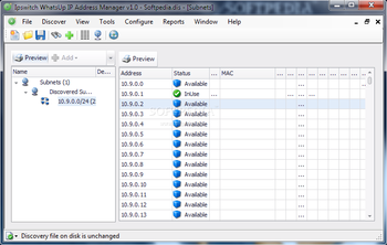 WhatsUp IP Address Manager screenshot