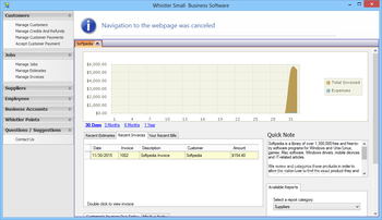 Whistler Small Business Software screenshot