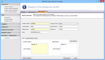 Whistler Small Business Software screenshot 2