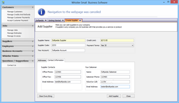 Whistler Small Business Software screenshot 4