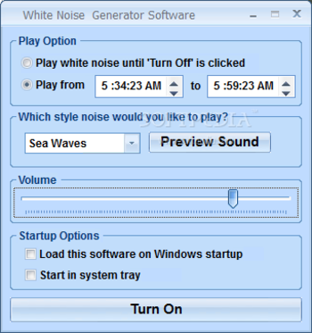 White Noise Generator Software screenshot