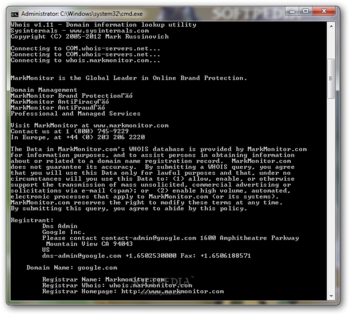 Whois screenshot